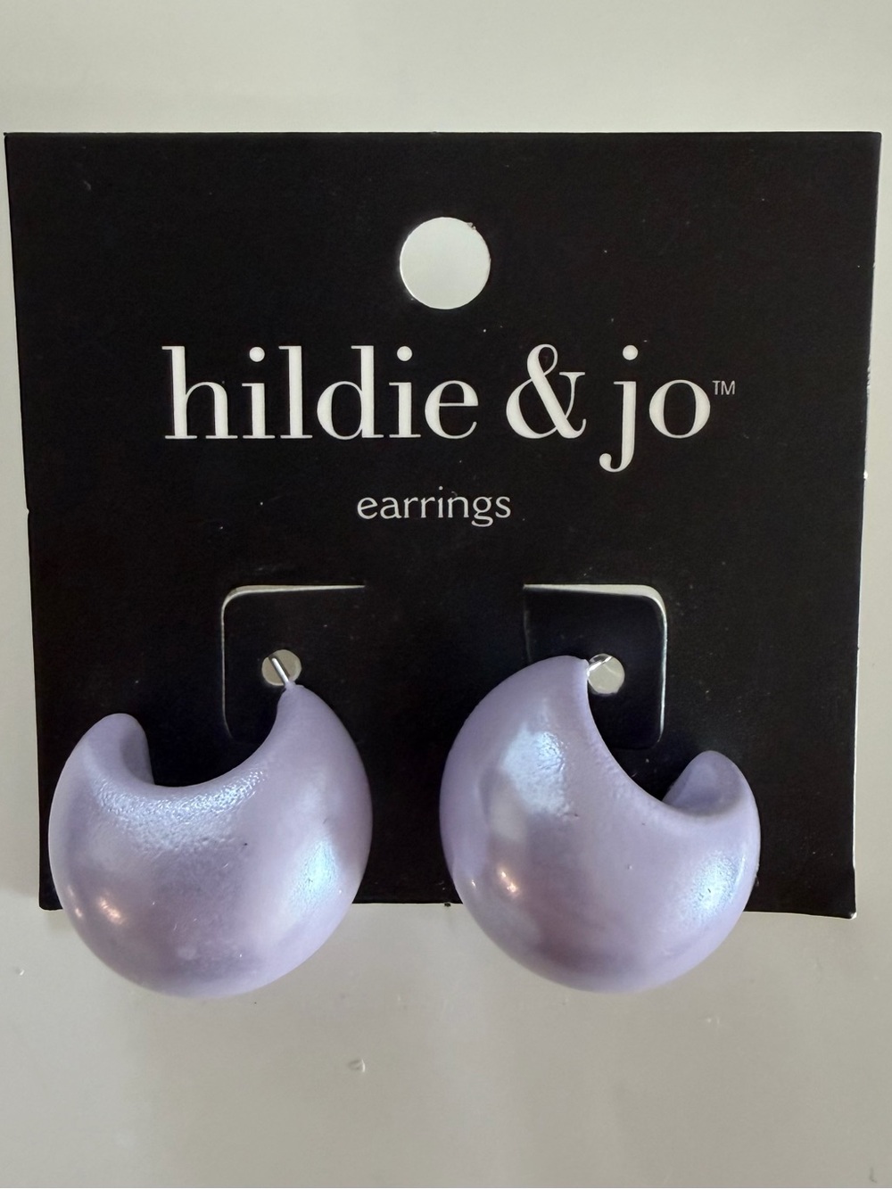 hildie & jo Lavender Crescent Hoop Earrings